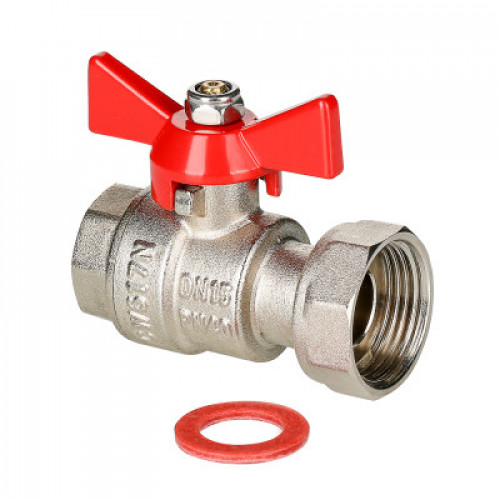 Кран шаровой с накидной гайкой 3/4"x1" вн.-вн.