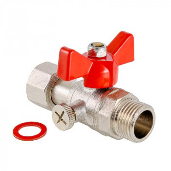 Кран шаровой для подключения  манометра, 1/2"нар -1/2"вн.