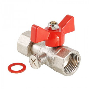 Кран шаровой для подключения  манометра, 1/2"вн. -1/2"вн.